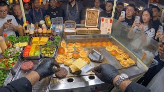 Street Food POV | Cheese, Beef & Sauce | Real-Time Burger Crafting in China