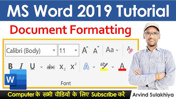 Word 2019 Home Tab  Font Group - Document Formatting Options | MS Office 2019 By Arvind