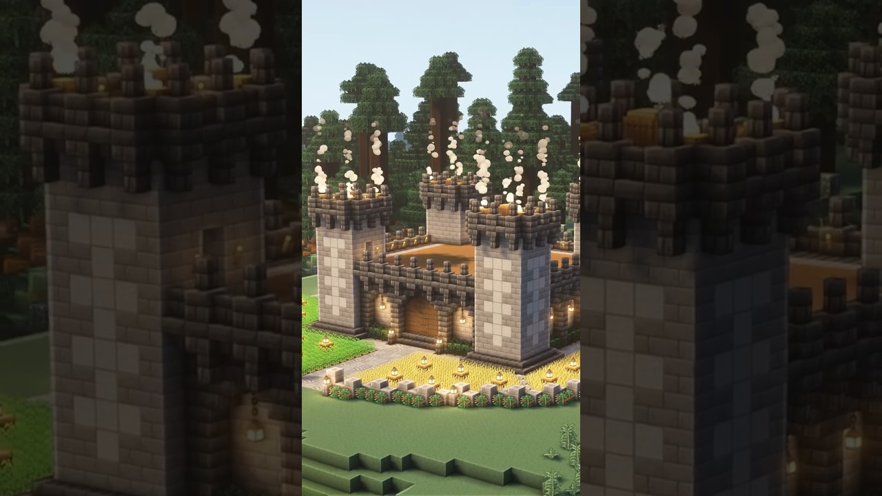 How To Build A Stone And Deepslate Brick Castle Survival Base In Minecraft 1.21 | 