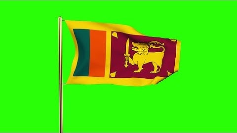 Sri Lanka Flag With Cloud Waving In The Wind. Green Screen, Alpha Matte. Loopabl Stock Video