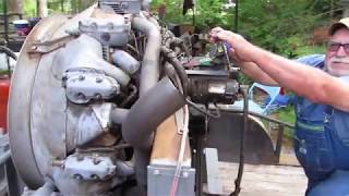 Continental W670 radial engine backfire and flames!