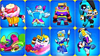 Skins of all new Brawlers of the last three months and their dances!(Brawl Stars)