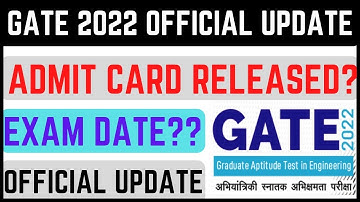 GATE 2022 Exam Date & Admit Card Released !! Official Update ! #GATE_2022_ADMIT_CARD #GATE2022 #GATE