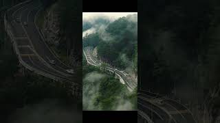 Aerial View Of Serpentine Mountain Road -1997