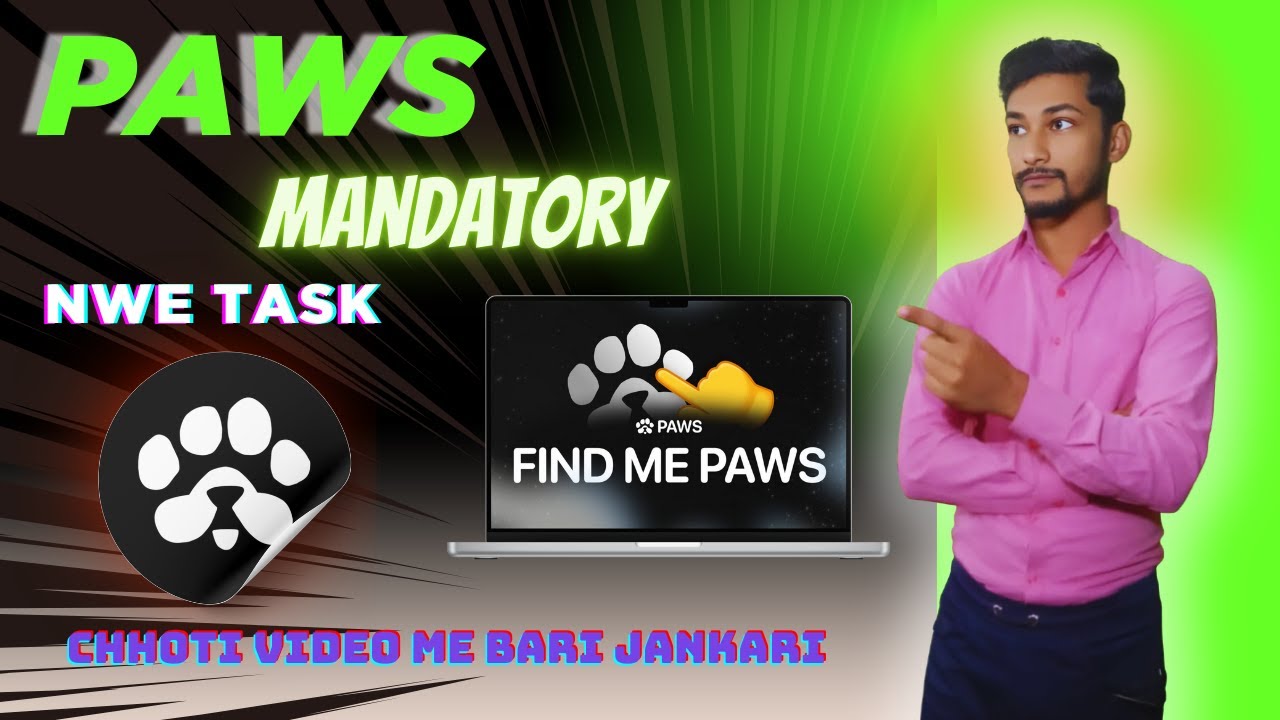 Paws New Mandatory Task | Find Me Paws Task | Paws Airdrop Update 