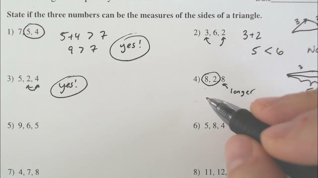 Triangle Inequality Theorem Kuta Software YouTube
