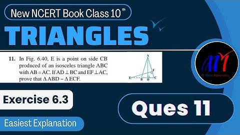 Chapter 6 Exercise 6.3 ( Ques 11 ) Triangles Class 10 Maths | New NCERT Book