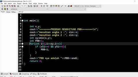 Program C++ mencari PBB matematika diskrit