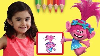 How to Color Poppy Troll with your kids | Glitter Coloring screenshot 5