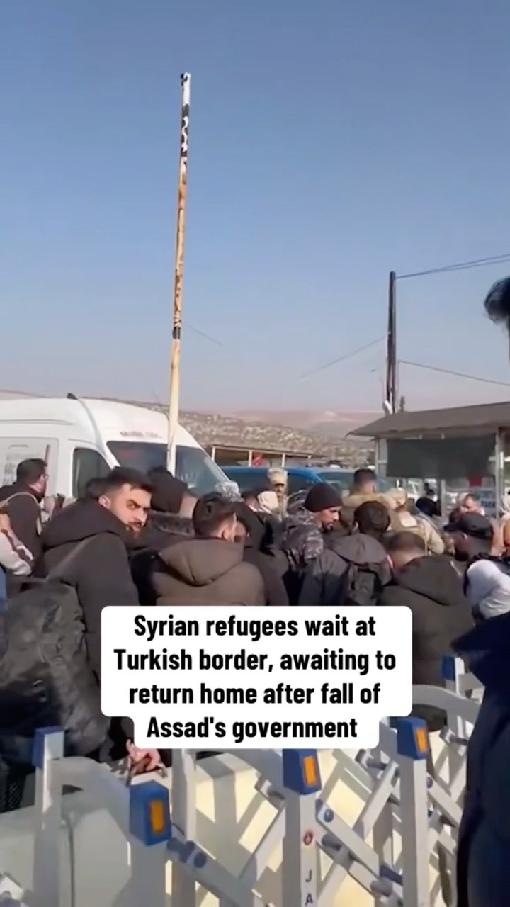 Syrian refugees wait at Turkish border after the fall of Bashar al-Assad’s government #shorts