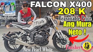2024 FKM Falcon X400 - Loaded Features Pinaka Murang Big Bike - New Pearl White Gwapo