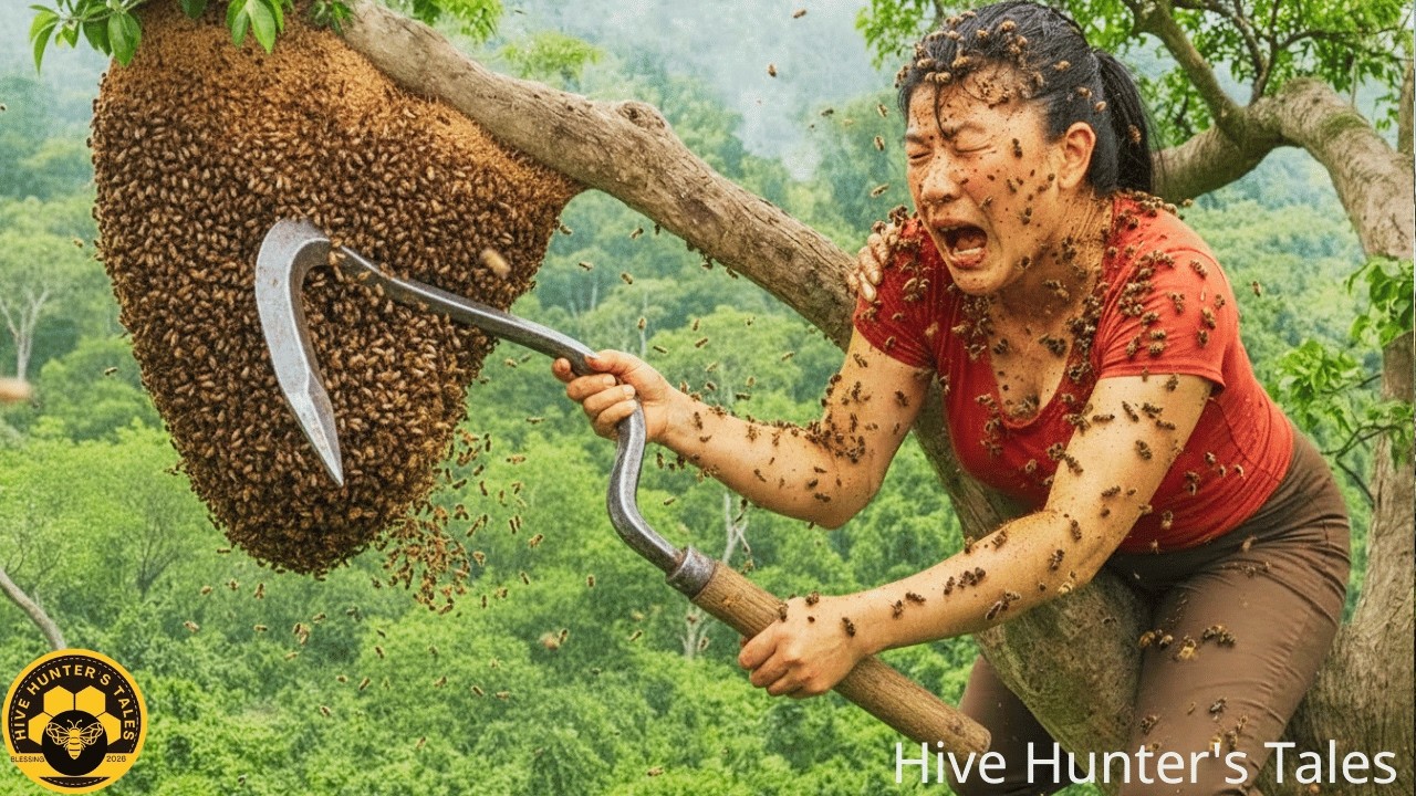 extreme wild honey hunt harvesting 2 honeycombs from a... One Man vs a Giant Hive | Extreme Wild Honey Harvest - YouTube