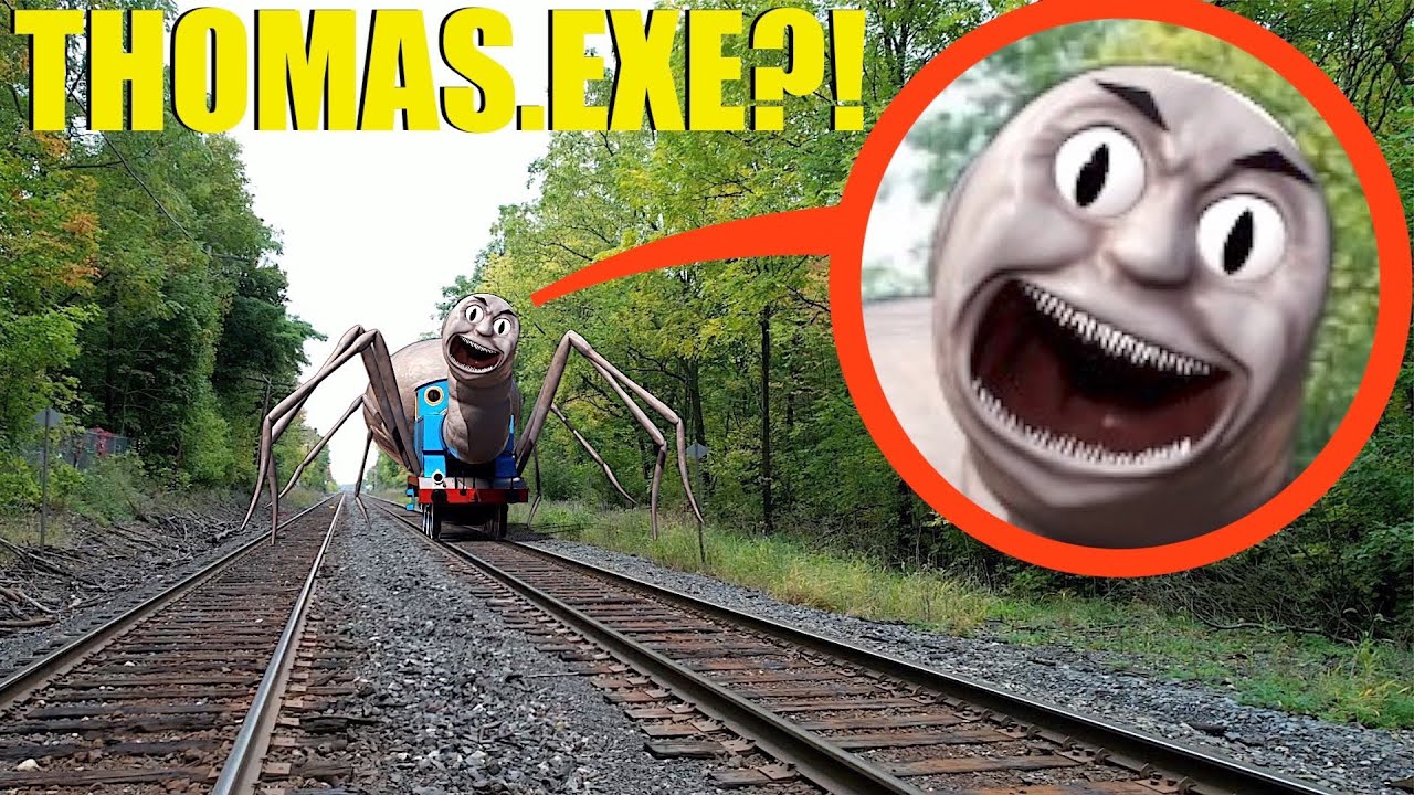 Download If you ever see Scary Thomas the Train.Exe at these Haunted Railroad Tracks, RUN AWAY FAST!!