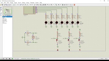 proteus 7 -  three switches (pic16f84a) (flowcode)