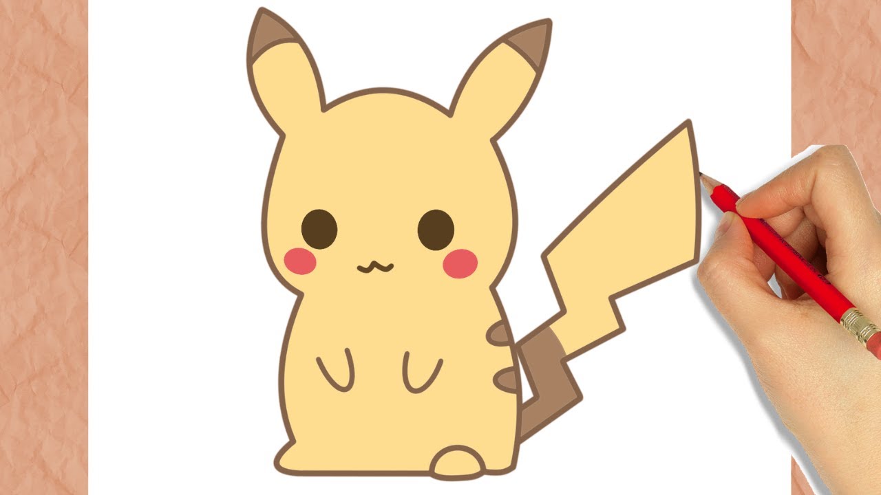 Como Desenhar Pikachu Kawaii Muito Fácil - Pokémon 
