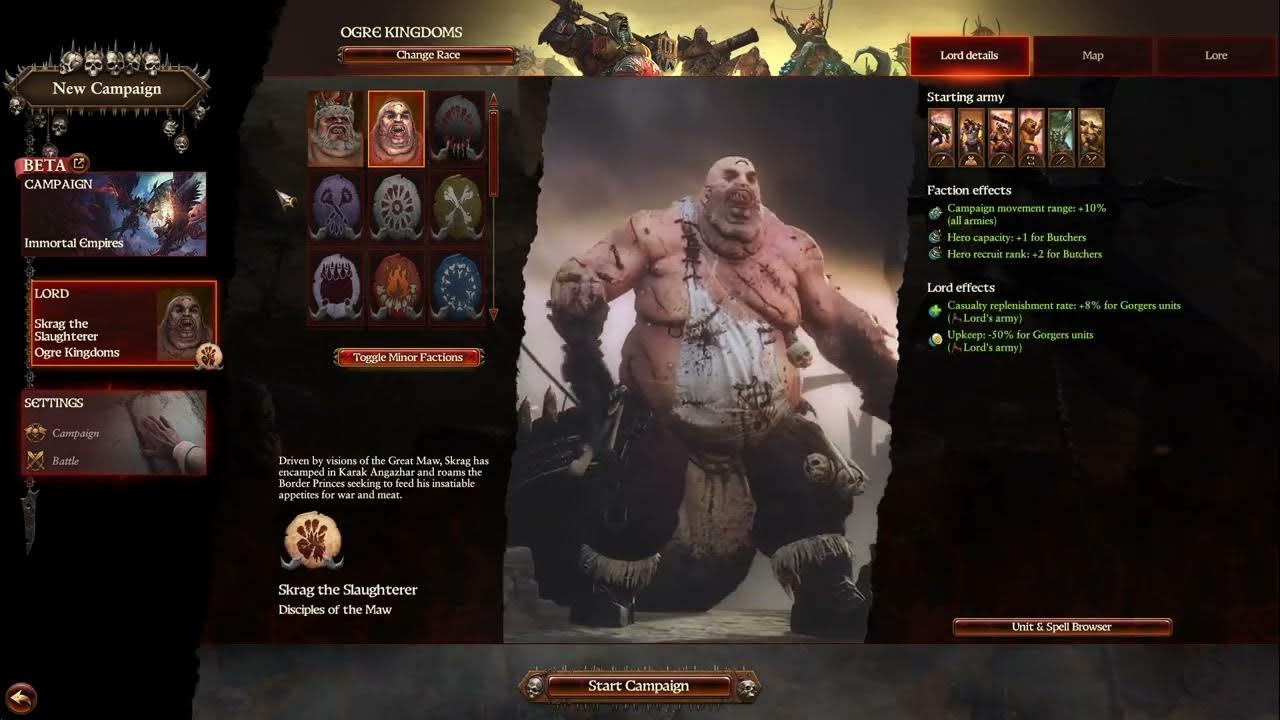 SKRAG THE SLAUGHTERER Selection Video Total War Warhammer 3 YouTube