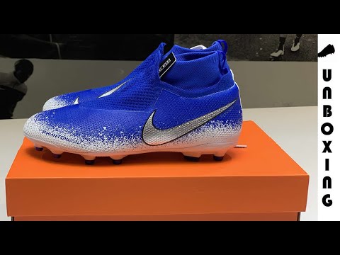 flauta Movimiento fresa Nike Phantom VSN Elite DF MG Euphoria mode Racer Blue/White Kids - YouTube