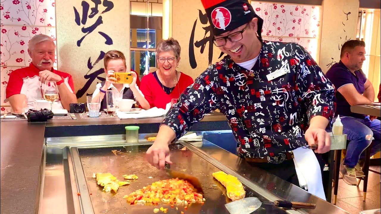 Best Teppanyaki Cooking Show onboard Costa Smeralda 4K