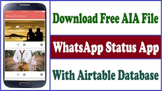WhatsApp Status App | Download Free AIA File | With Airtable Database | Riyan Talks screenshot 5