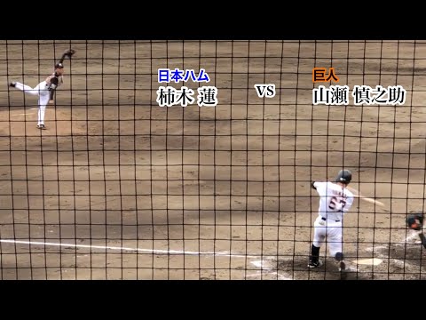 柿木 蓮 (日本ハム) vs 山瀬 慎之助 (巨人)