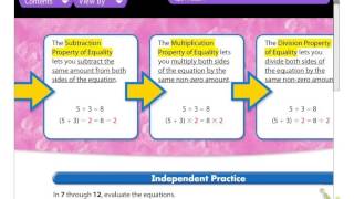 Math 4-1 Properties of Equality