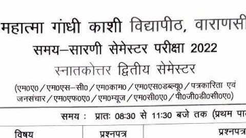 MGKVP M.A , M.SC, M.COM, MBA TIME TABLE 2022.