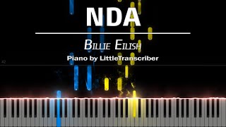 Billie Eilish - NDA (Piano Cover) Tutorial by LittleTranscriber