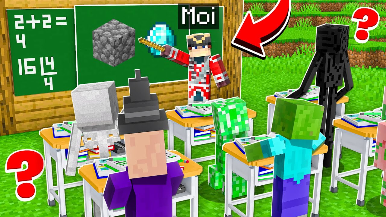 Les MOBS vont à L'ÉCOLE dans MINECRAFT !