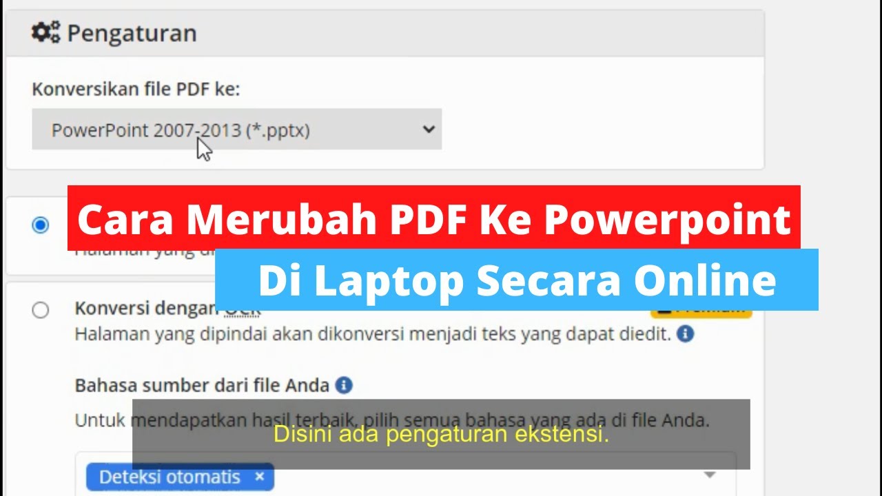 Cara merubah pdf ke powerpoint di laptop secara online youtube