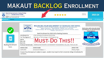 MAKAUT Backlog Enrollment (Do THIS⁉️) Supple Paper Registration 2023-24 Step by Step Guide ✅