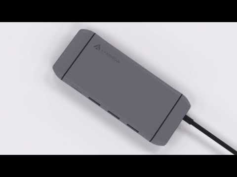 Разветвитель Type-C Multimedia DUAL 4K/RJ45 Hub Lyambda Slim Aluminum LC123 Gray