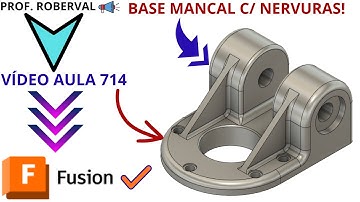 Aula 714 - Modelamento da Base Mancal com Nervuras e Furações no Autodesk Fusion