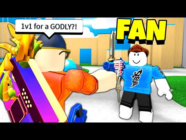 Playing A Fan For A Godly Roblox Murder Mystery 2 Youtube - seedeng roblox gaming videos challenging fan for the new godly