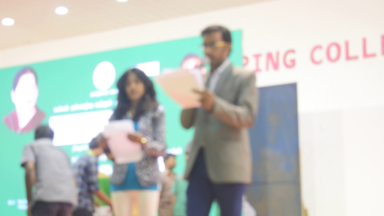 Reading out faculties' names at World record event at Jeppiar College Chennai Anchors