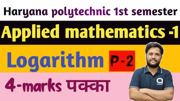 Haryana polytechnic mathematics Logarithm Exercise question || polytechnic mathematics 1st semester