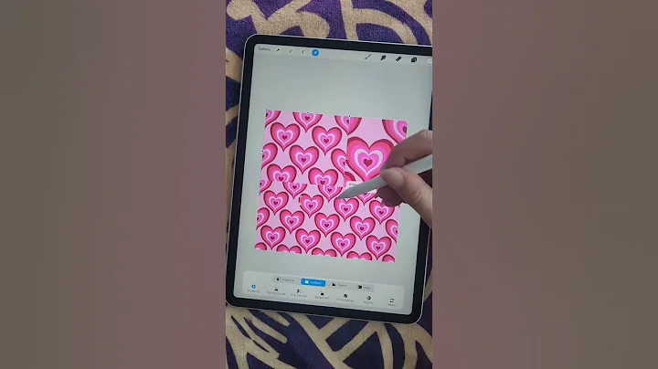 Trippy Pink Hearts Seamless Pattern Design in #Procreate #shorts