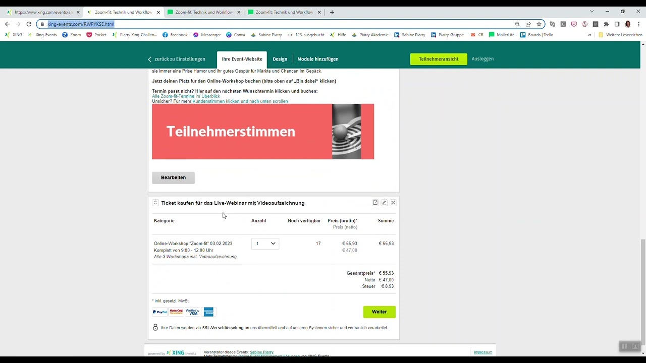 Xing Events weiter bewerben mit dem Eventmanager von Xing (bis 31.03.2023)