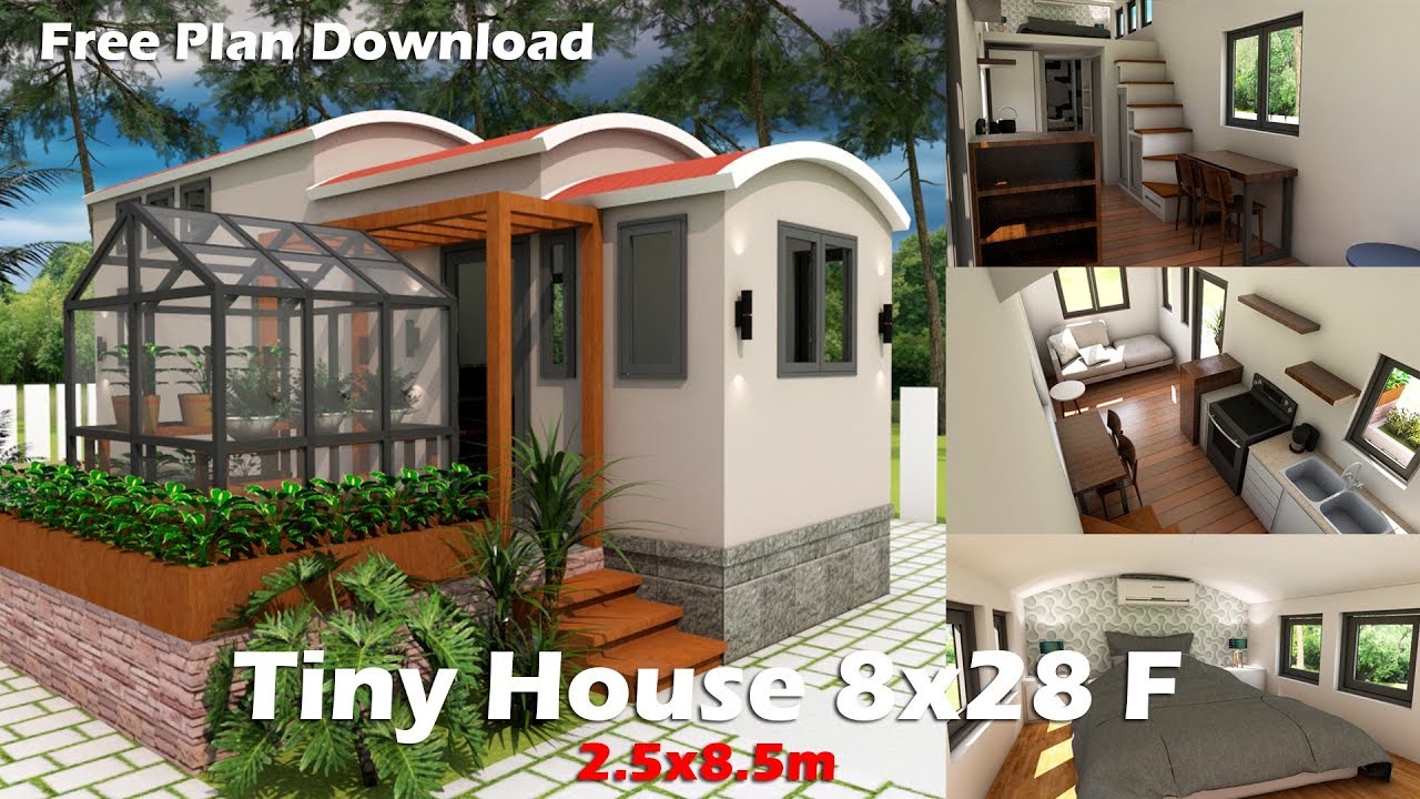 Sketchup Dream Tiny House With Green House And Interior Design