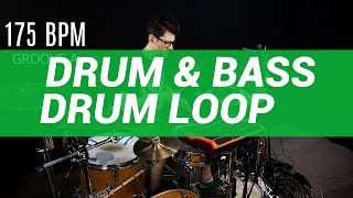 Drum & Bass drum loop 175 BPM // The Hybrid Drummer