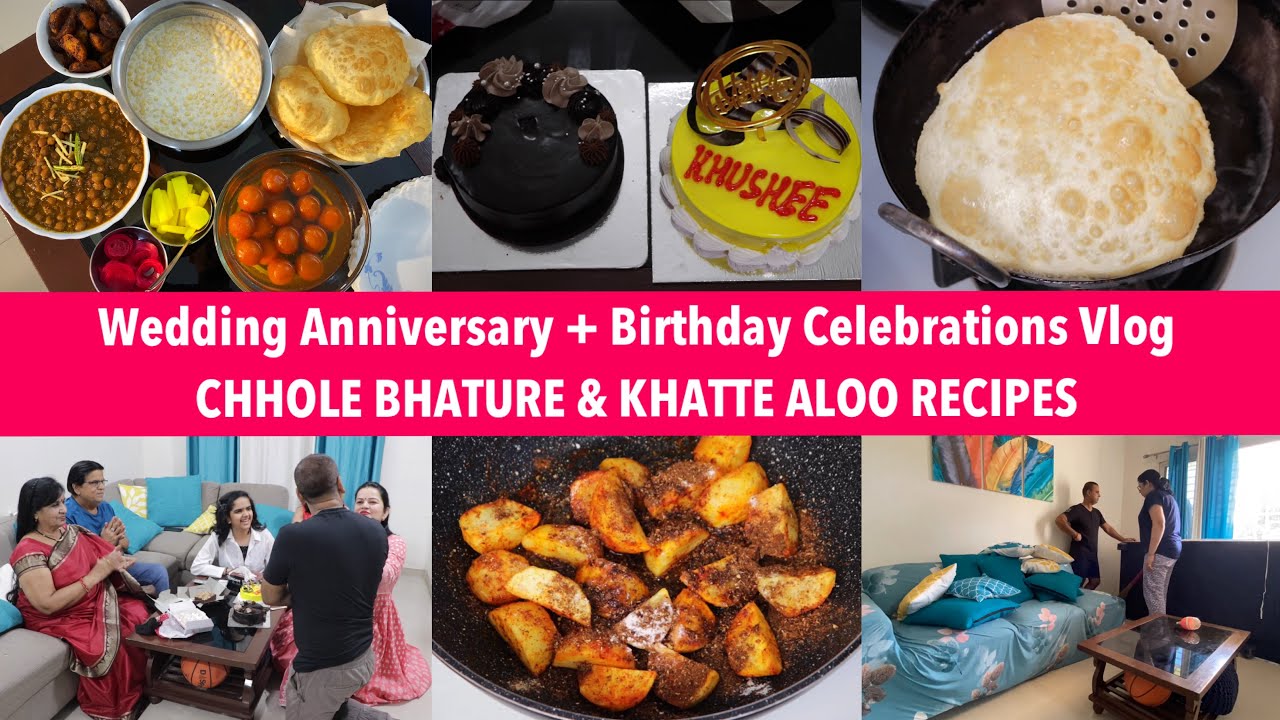 Wedding Anniversary+Birthday Special Dinner | CHHOLE BHATURE & KHATTE ALOO | Indian Special Recipes