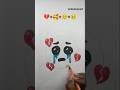 Broken Heart || Emoji satisfying creativeart #diy #shorts #shortfeed #youtubeshorts
