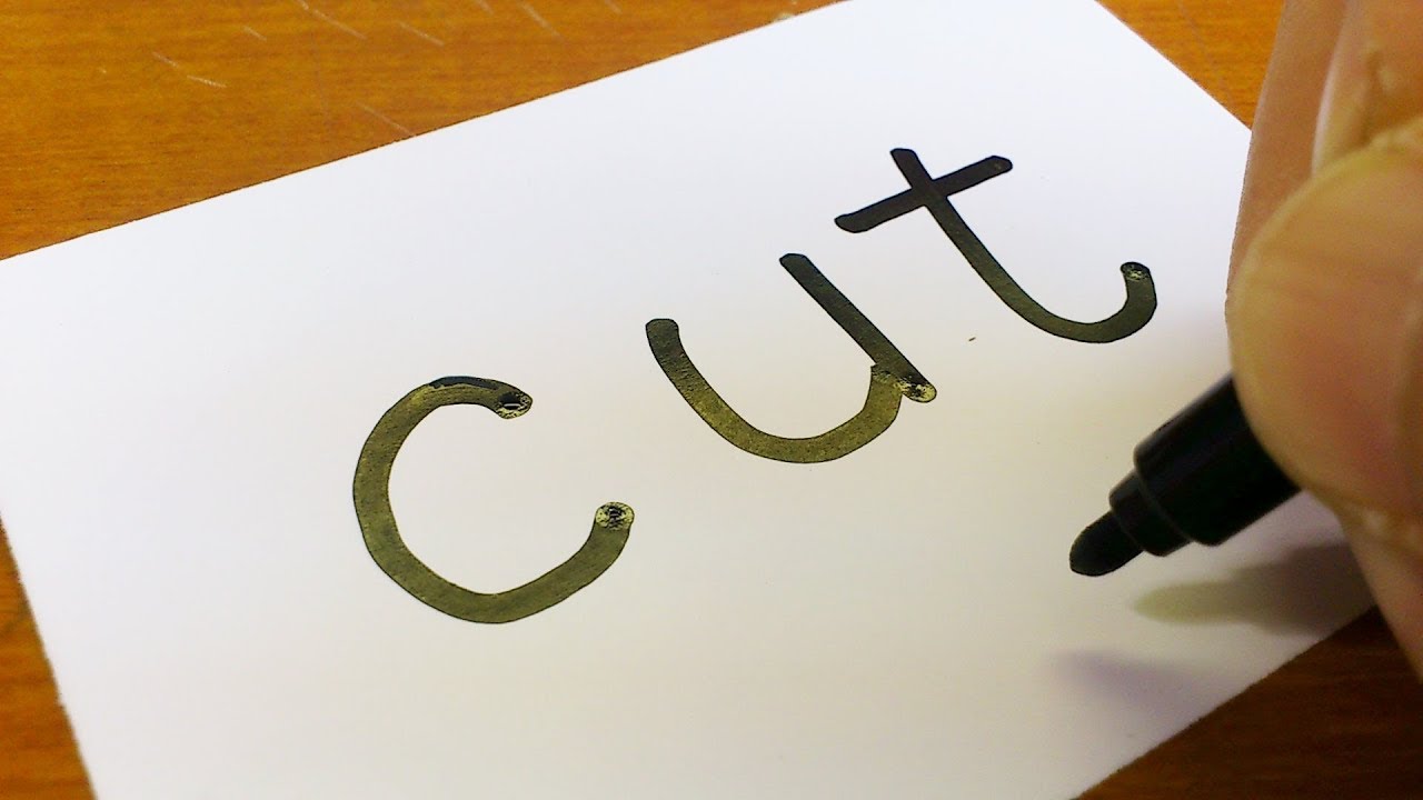 ⁣Very Easy ! How to draw CUT（Haircut）using How to turn words into a cartoon