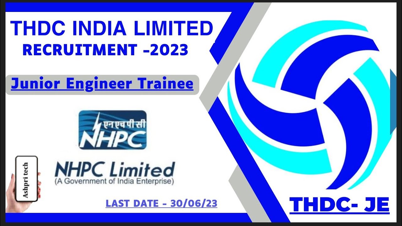 THDC JE recruitment 2023|thdc recruitment 2023 form fill up|thdc|nhpc ...