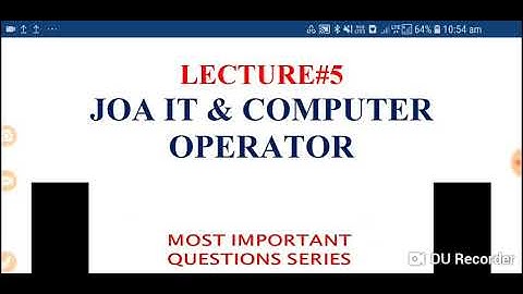 JOA IT Computer operator lect#5 clerk hpssb hp PGT IP etc. Imp lecture series Computer