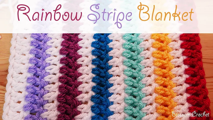 Simple Crochet Blanket: Colorful Rainbow Stripes