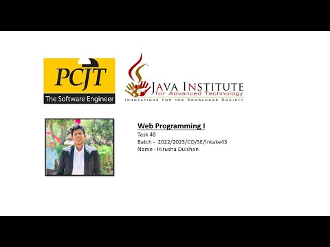 Web Project Task 48 | 1st Year | Semester 01 | Java Institute