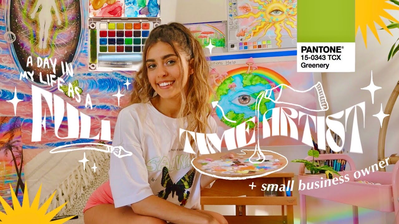 A DAY IN MY LIFE AS A FULL TIME ARTIST + SMALL BUSINESS OWNER Art Vlog ...