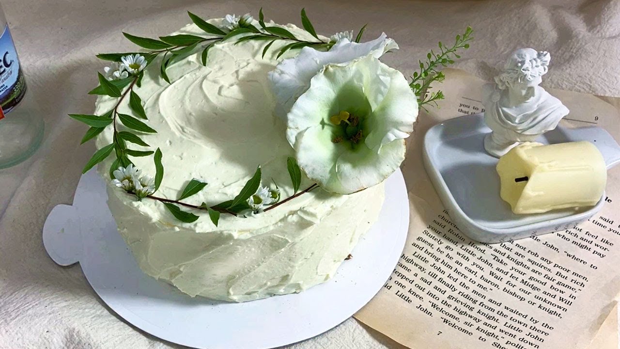 예쁜 생화가 올라간 생화 케이크, 꽃 케이크 만들기/ How To Make Flower Cake/ 花ケーキ - Youtube