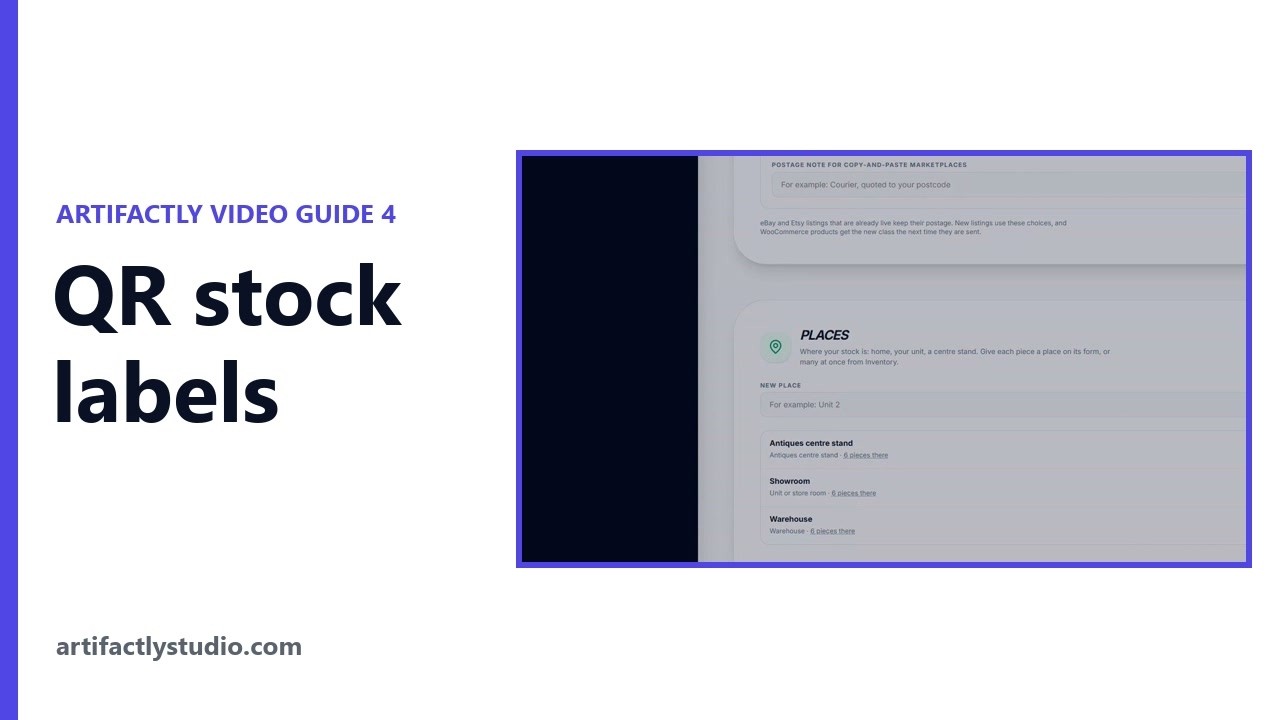 Video guide: QR stock labels and postage sizes for eBay and Etsy