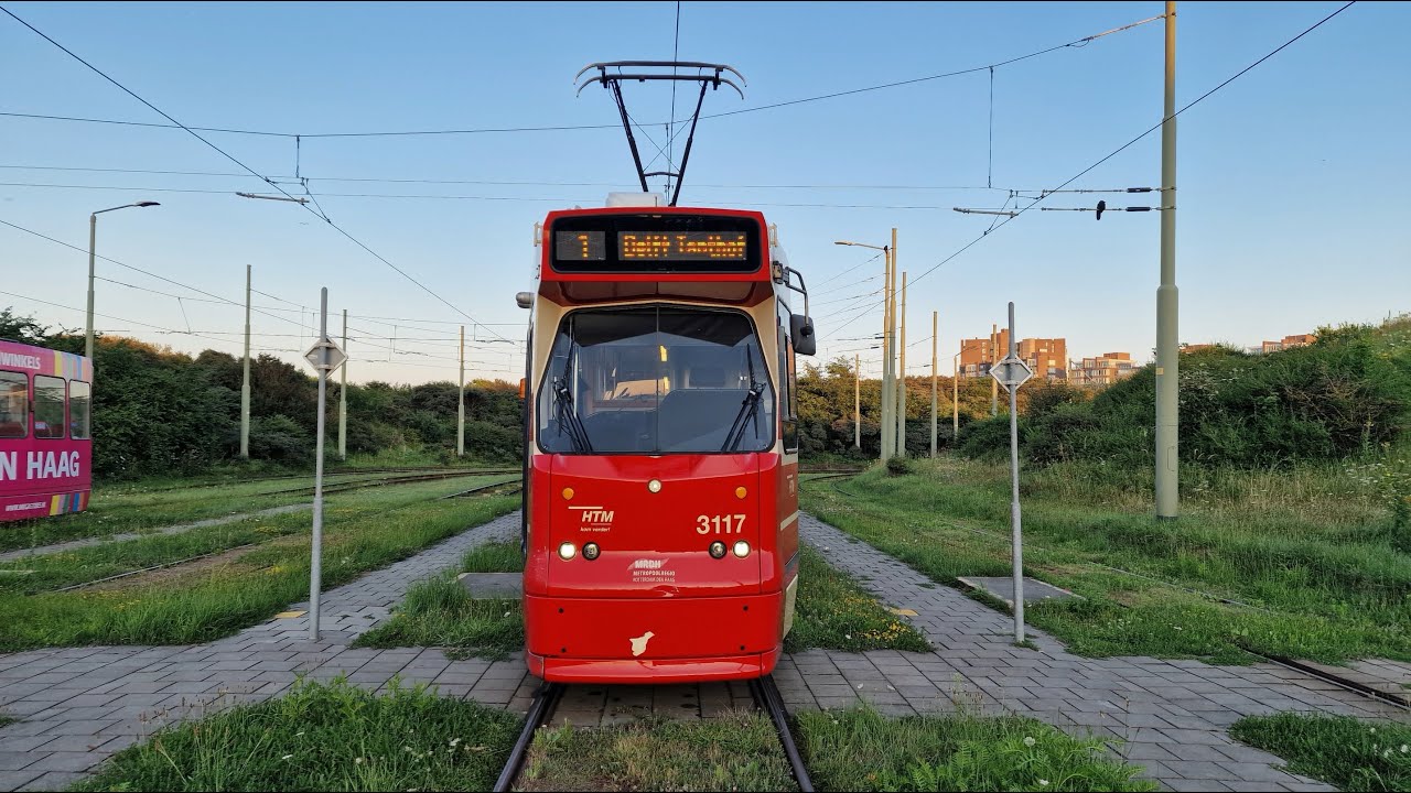 HTM tramlijn 1 Scheveningen Noorderstrand - Delft Tanthof | omleiding Laakkade | BN GTL8 3117 | 2024